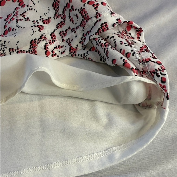 Le Chateau Top Cowl Neck Lined Reddish Pink Black Sleeveless Women's Size L - Picture 8 of 9